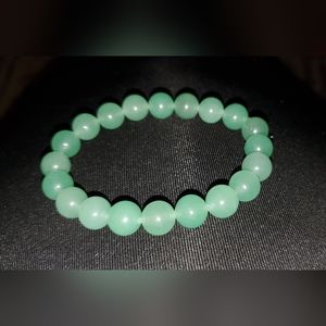10mm Light Aventurine Round Stone Handmade Stretch Bracelet